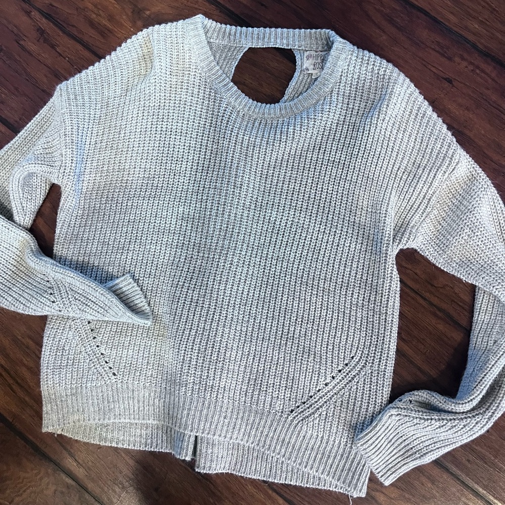 Hippie Rose Gray Crew Neck Sweater